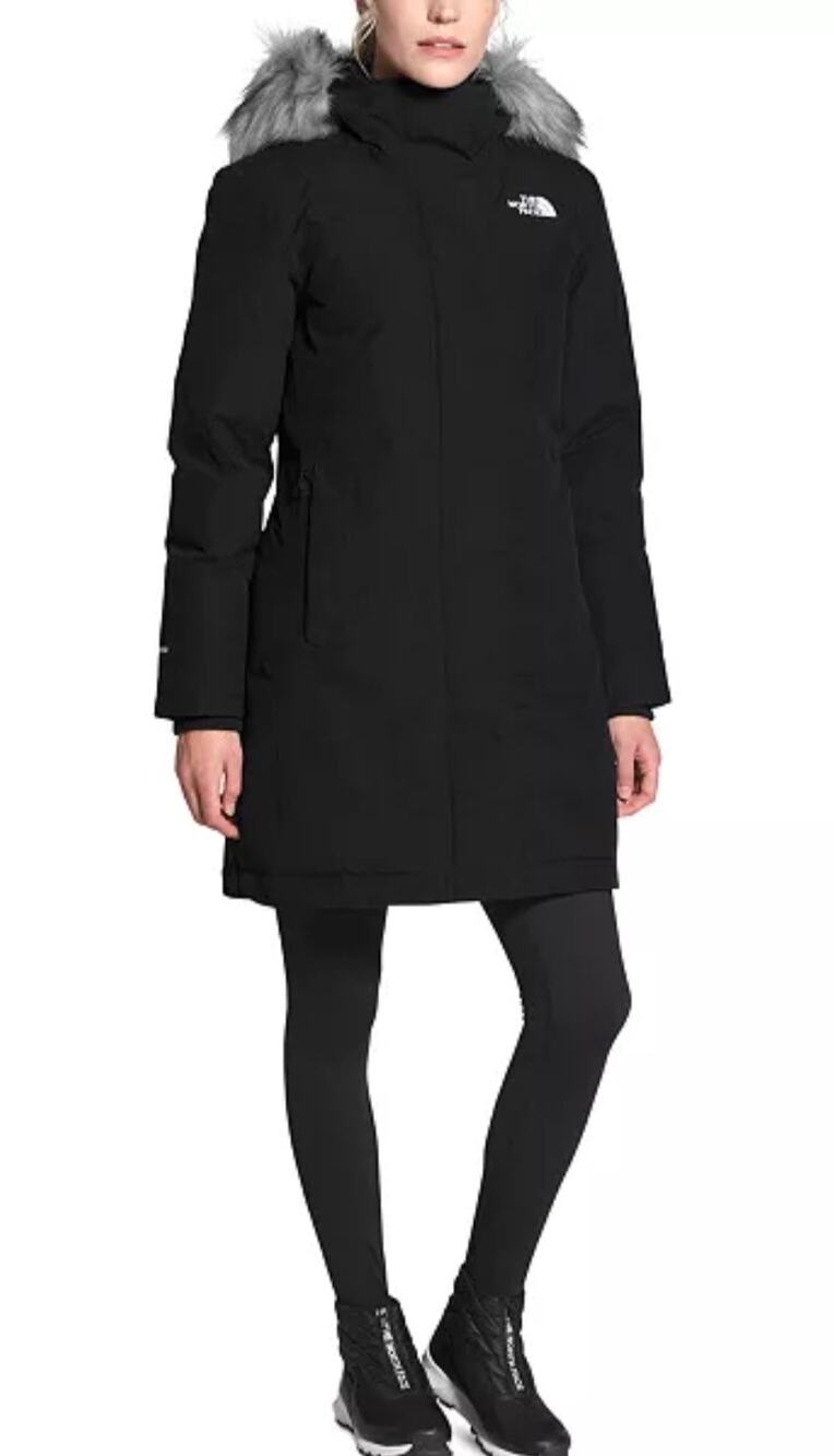 The North Face Women's Arctic Hooded Parka 550 Down Puffer Jacket Black Sz XS